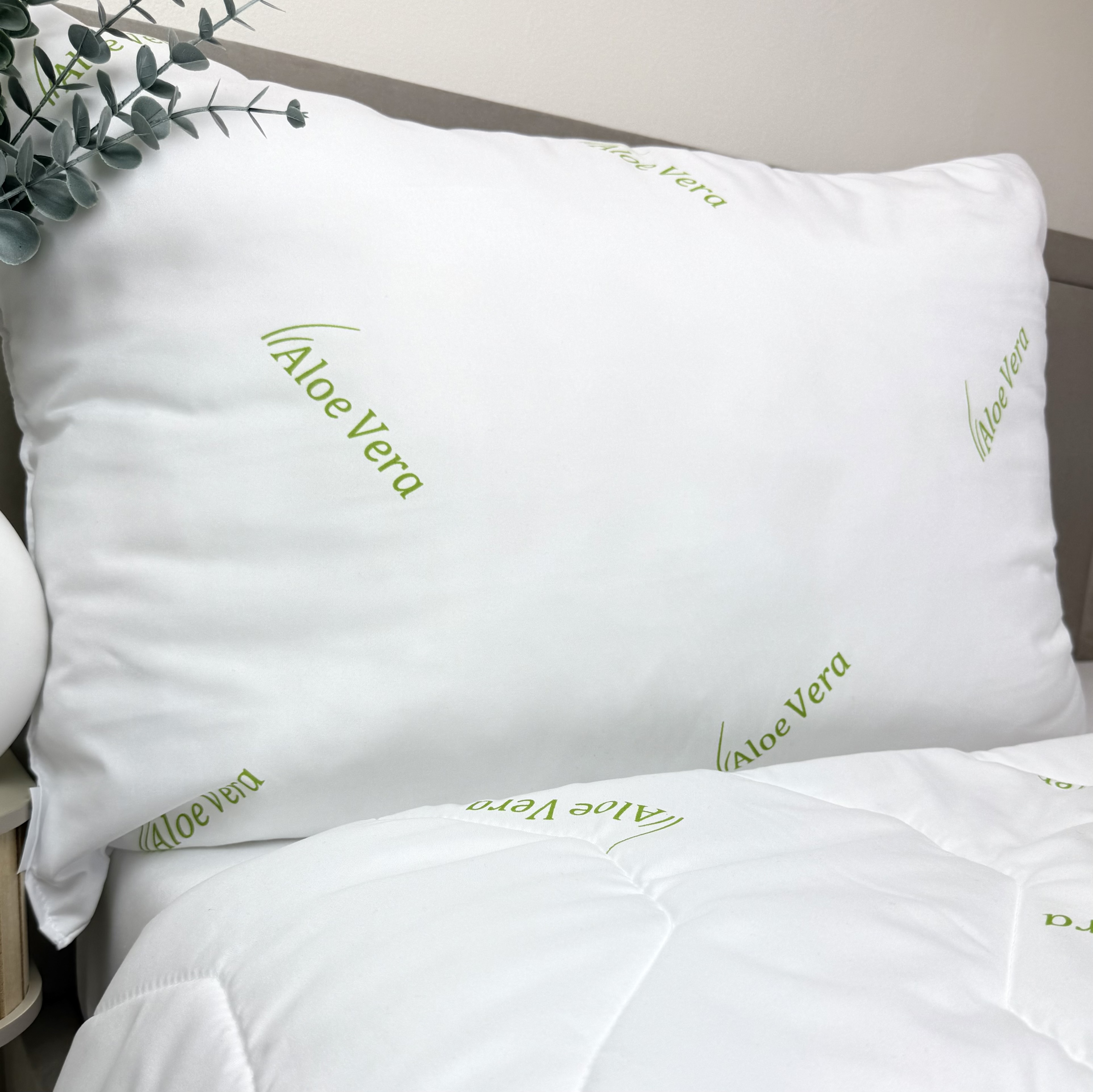 Neštepovaný vankúš Aloe Vera Green